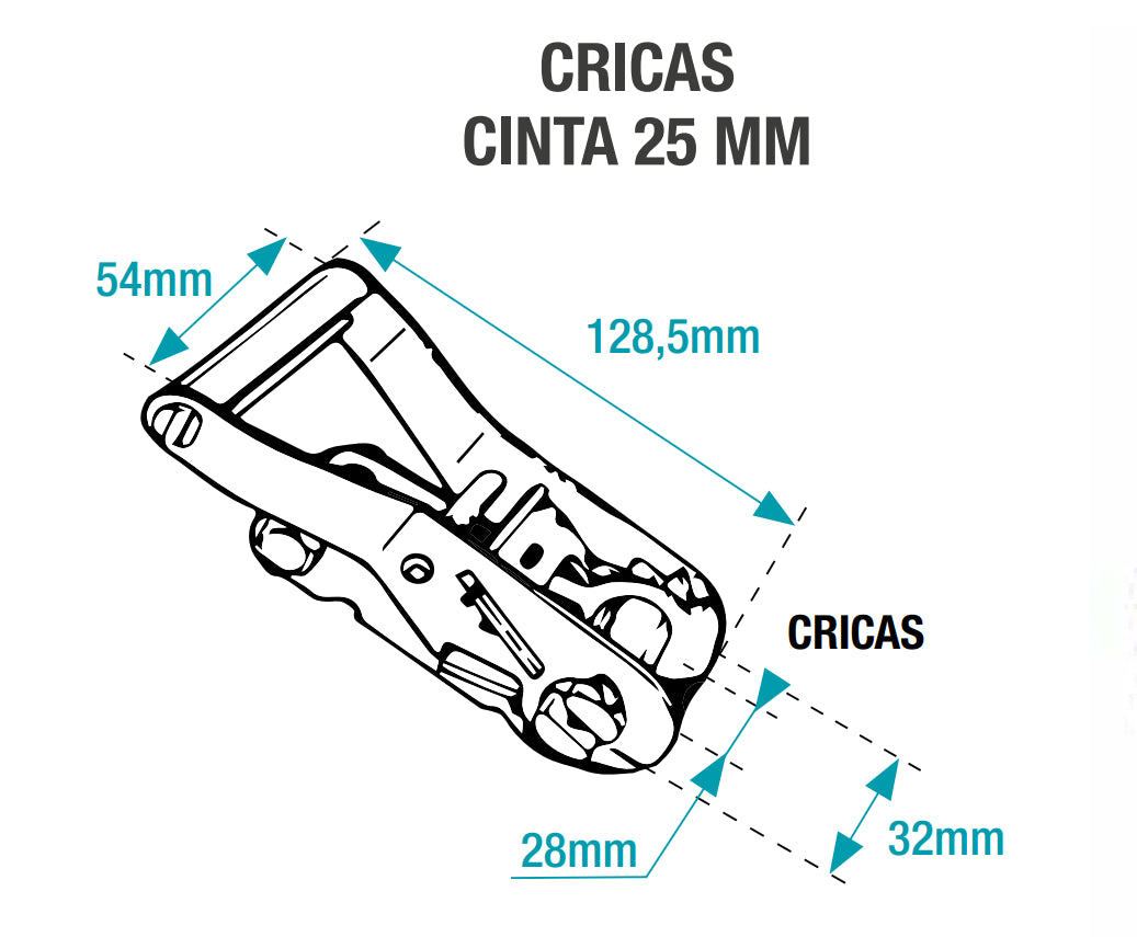 SISTEMA DE AMARRE + GANCHO 25MMX5MTS 500/1000KGS COD.100753FS