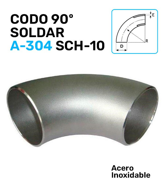 Codo 90º Soldar A-304 SCH-10
