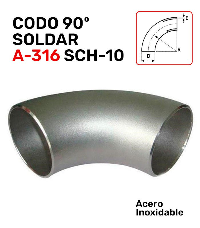 CODO 90º SOLD. A-316 SCH-10