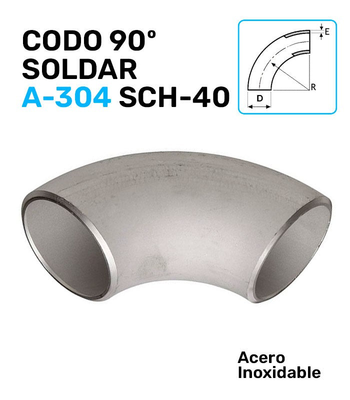 CODO 90º SOLD. A-304 SCH-40
