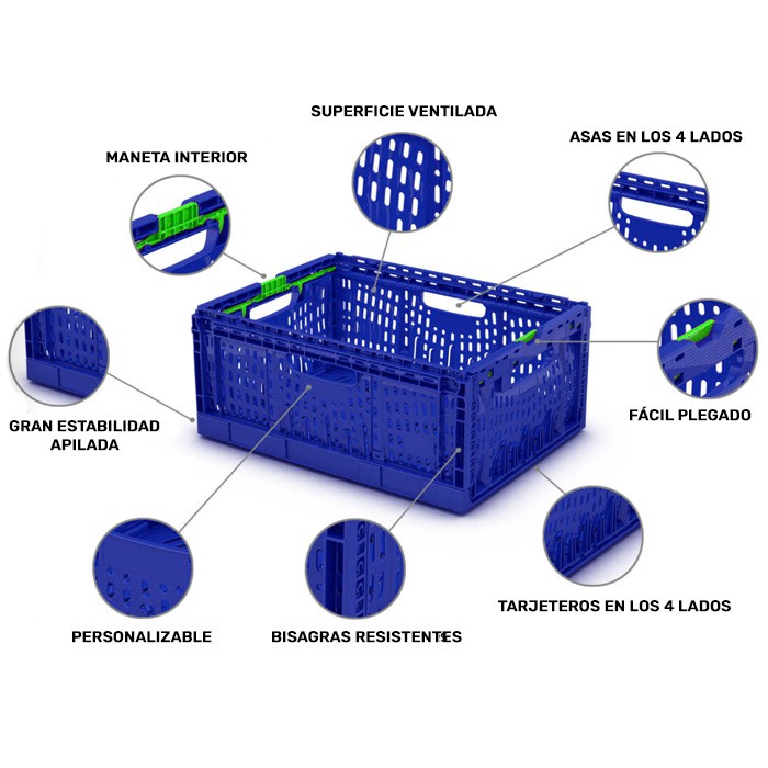 CAJA PLEGABLE PLS 6416 1ªC ROJO ASAS NEGRAS