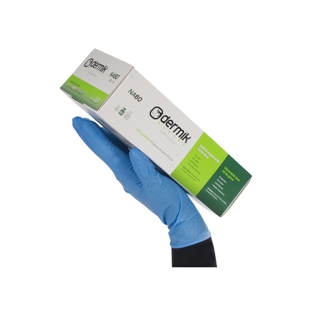 GUANTE DE NITRILO AZUL SIN POLVO NA60 T-L 100UDS