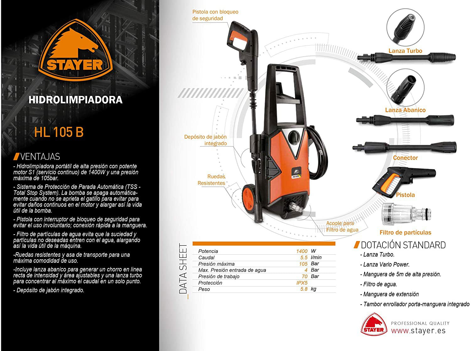 Hidrolimpiadora Stayer HL 105 B