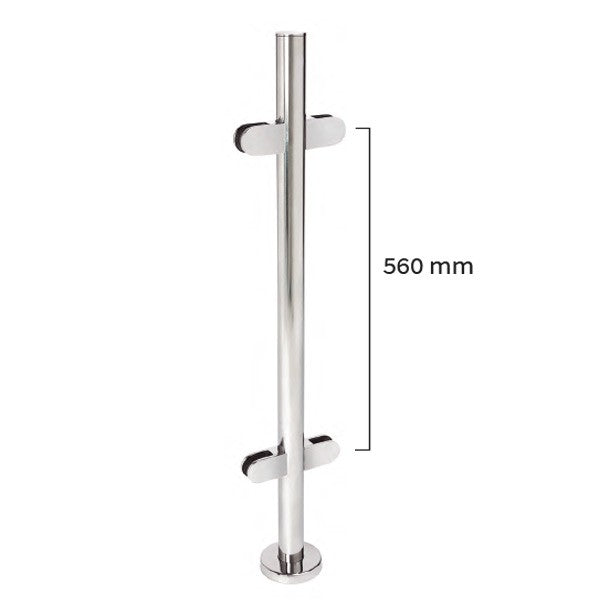 PILAR SUELO Ø43X1,5X1000 4 PINZAS A-316BA TAPON