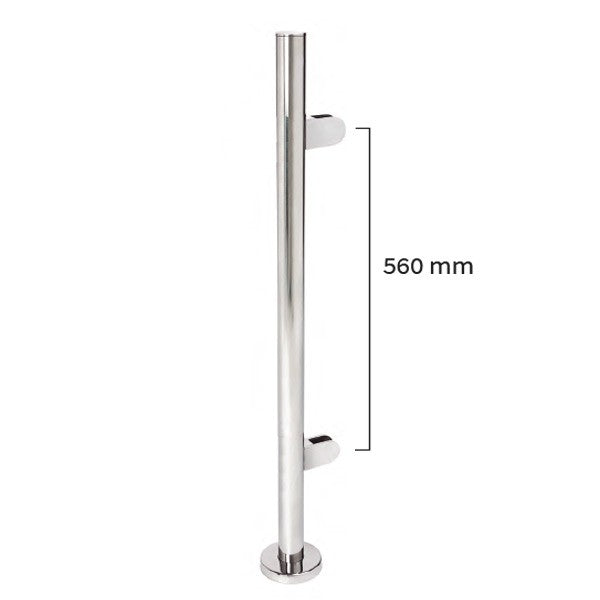 PILAR SUELO Ø43X1,5X1000 2 PINZAS A-316BA TAPON