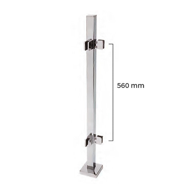 PILAR SUELO 40X40X2X1000 4 PINZAS ESQ A316BA TAPON