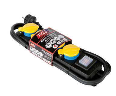 Base múltiple de 4 tomas con tapa Tayg 834004