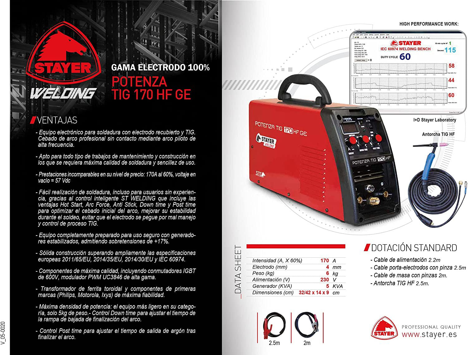 Equipo de soldadura Inverter Stayer POTENZA TIG 170 HF GEK