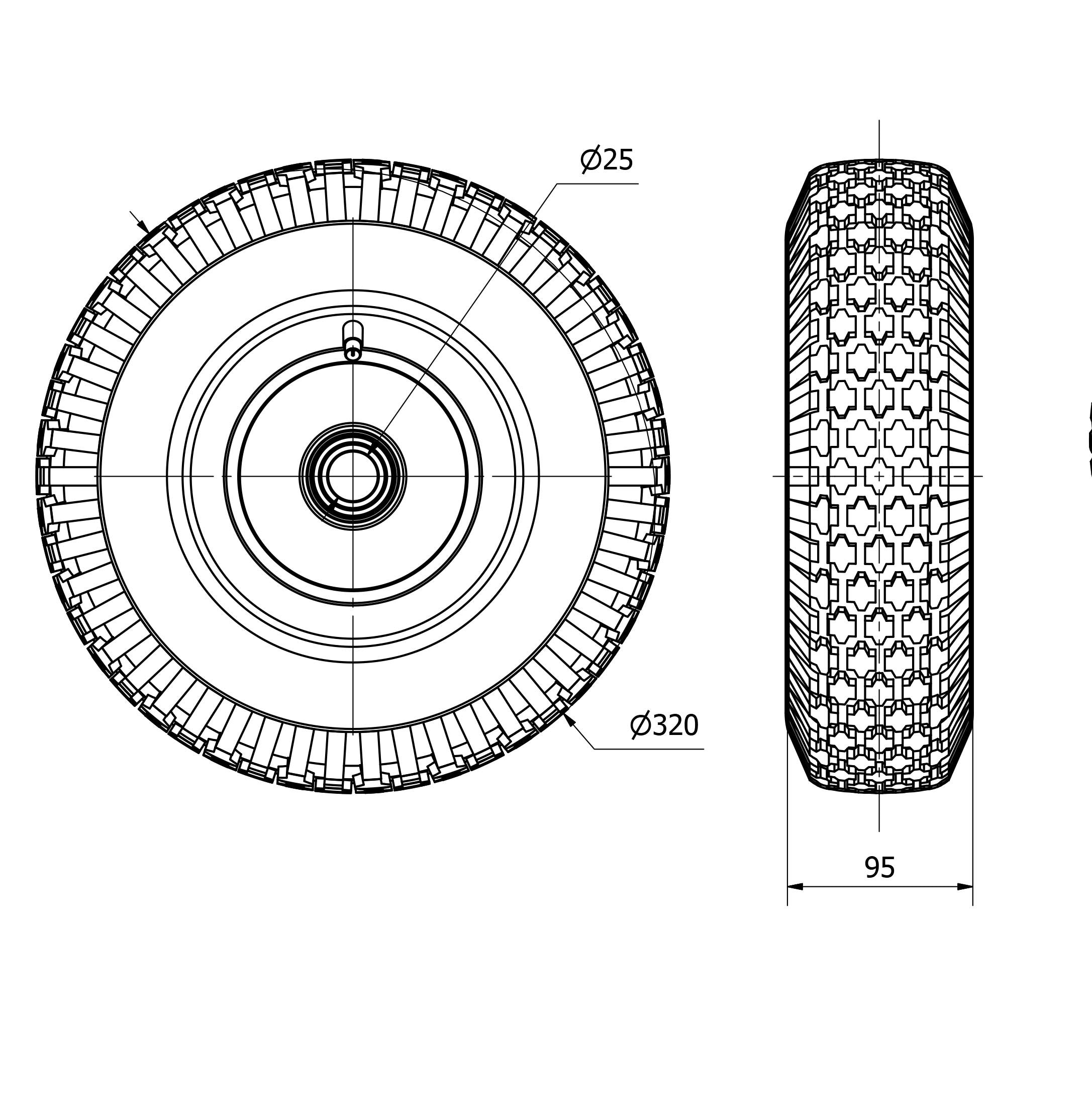 Rueda Alex Neumática modelo 4-0929 Ø320