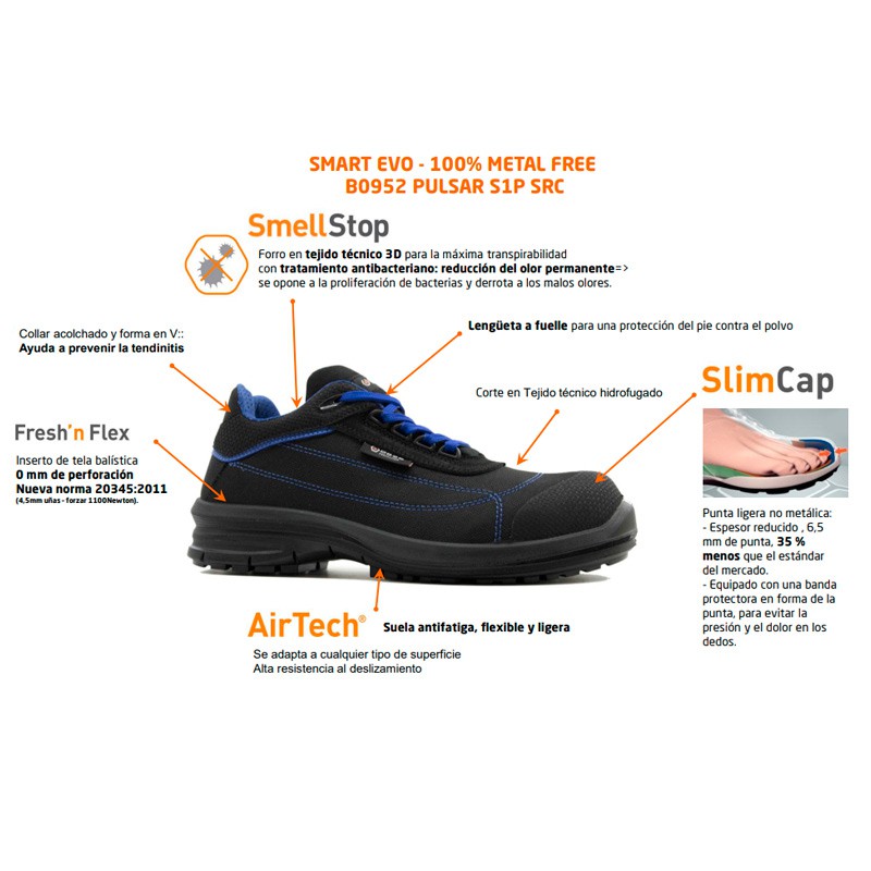 Zapato Base B0952 PULSAR S1P SRC
