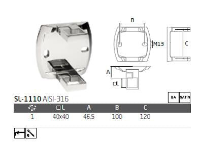 Soporte lateral SL-1110 A-316 BA 40X40