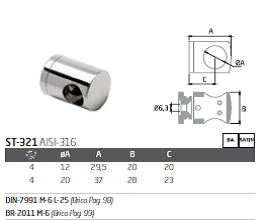 Soporte transversal Base Plana ST-321 A-316 BA 20
