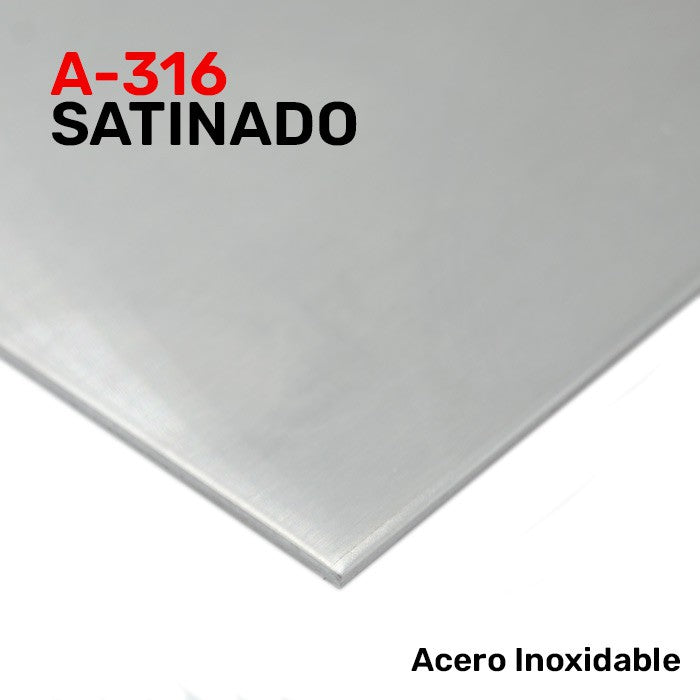 Chapa de Acero Inoxidable A-316 Satinado con Film Protector