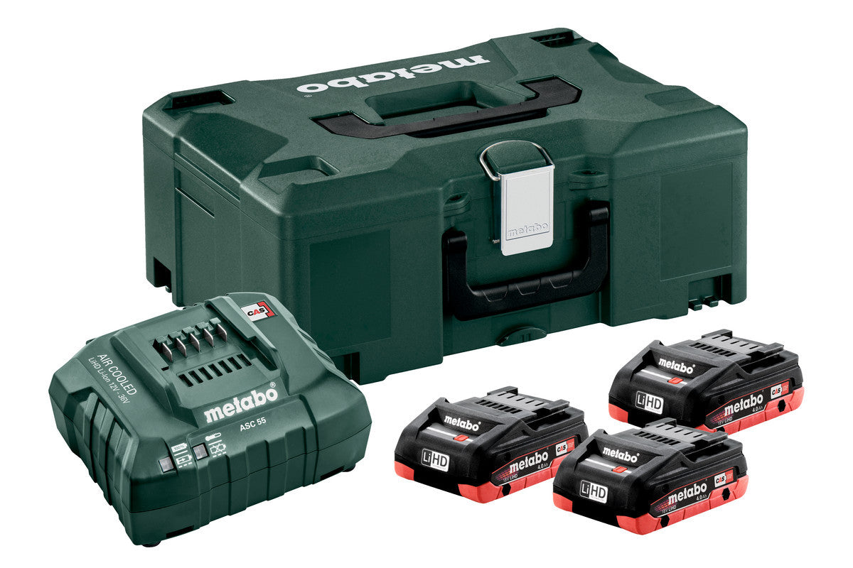 Set Metabo de 3 Baterías 18V 4,0Ah LIHD + Cargador ASC 30-36