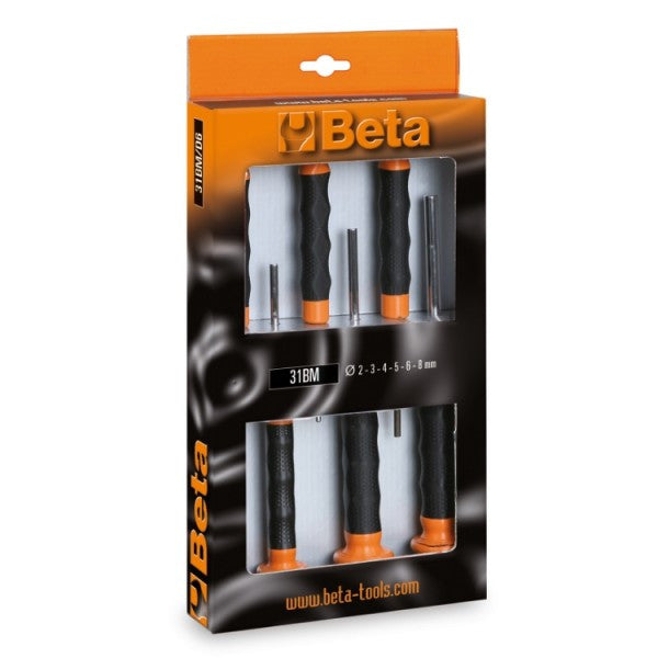 Juego de 6 botadores cilíndricos con mango Beta 31BM/D6