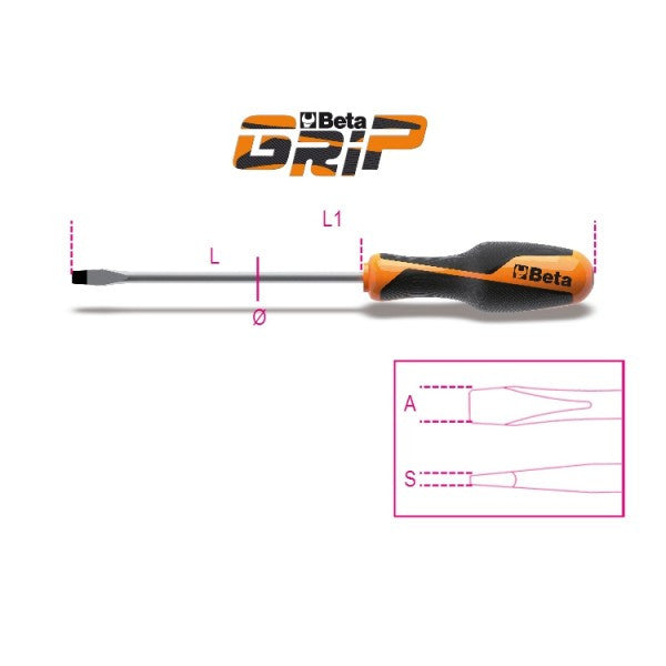 Destornillador plano BETAGRIP 1260 8,0X150