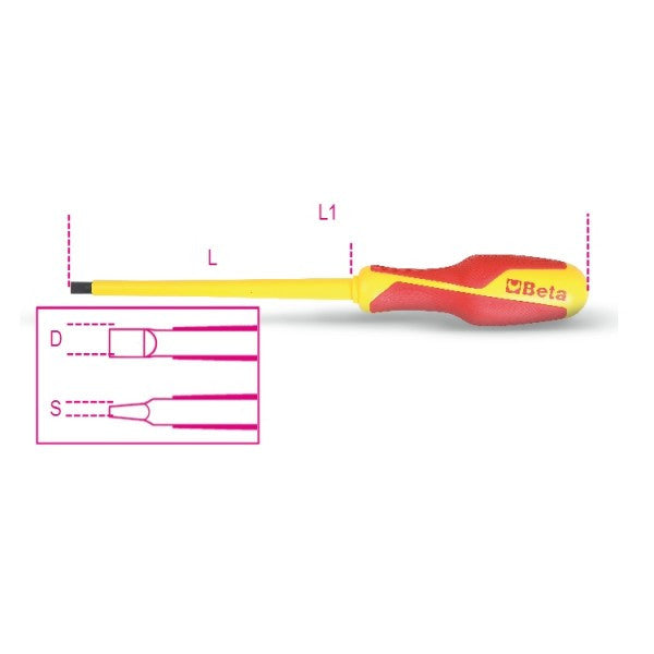 Destornillador Plano 1000V Beta 1274MQ 2,5X75