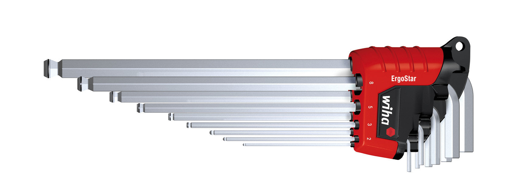 JUEGO 9 LLAVES ALLEN LARGAS PUNTA BOLA WIHA ErgoStar