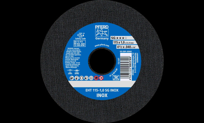 Disco de Corte Pferd EHT 115x1,0x22,23 mm A60R SG INOX