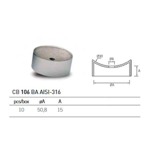 Soporte Final Tubo CB-106 A-316 BA 50,8