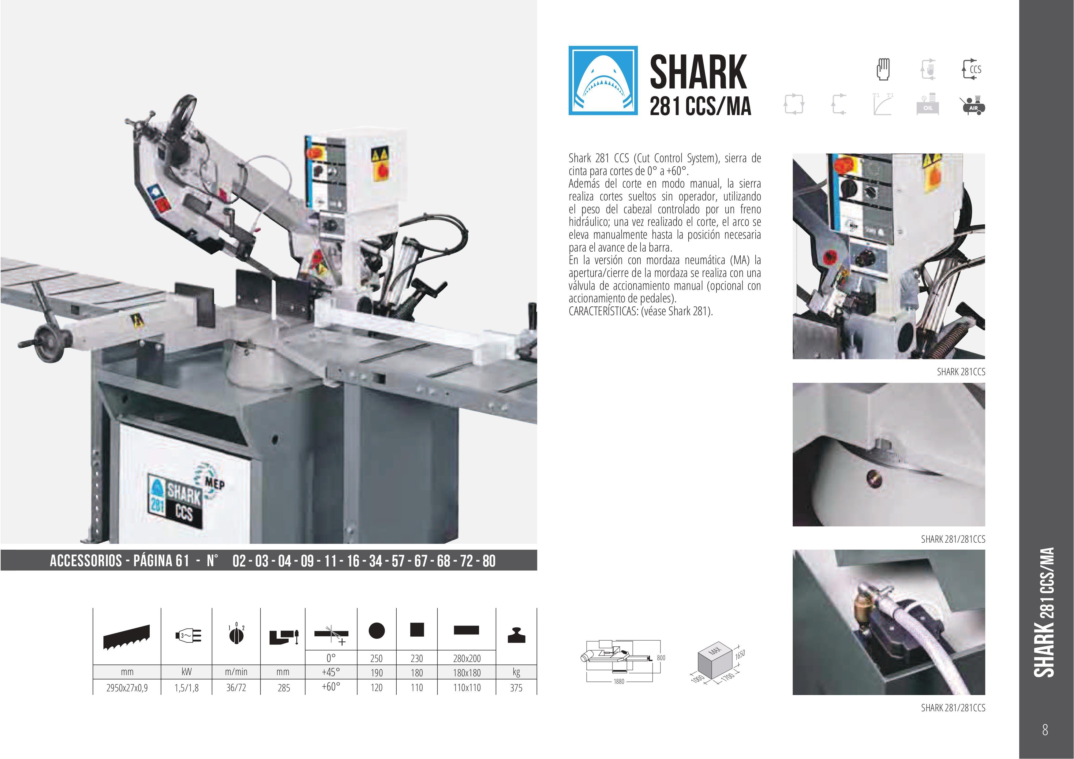 Sierra de Cinta MEP SHARK-281 CCS 380V