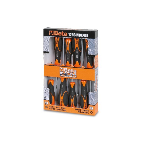 Juego de 8 destornilladores Inox Beta 1293INOX/D8