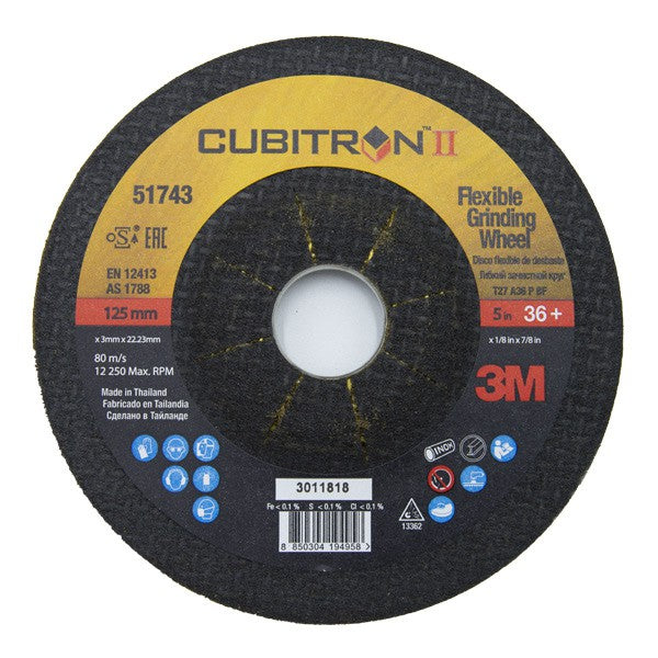 DISCO DESBASTE 3M CUBITRON II 125X3X22 G36 14443