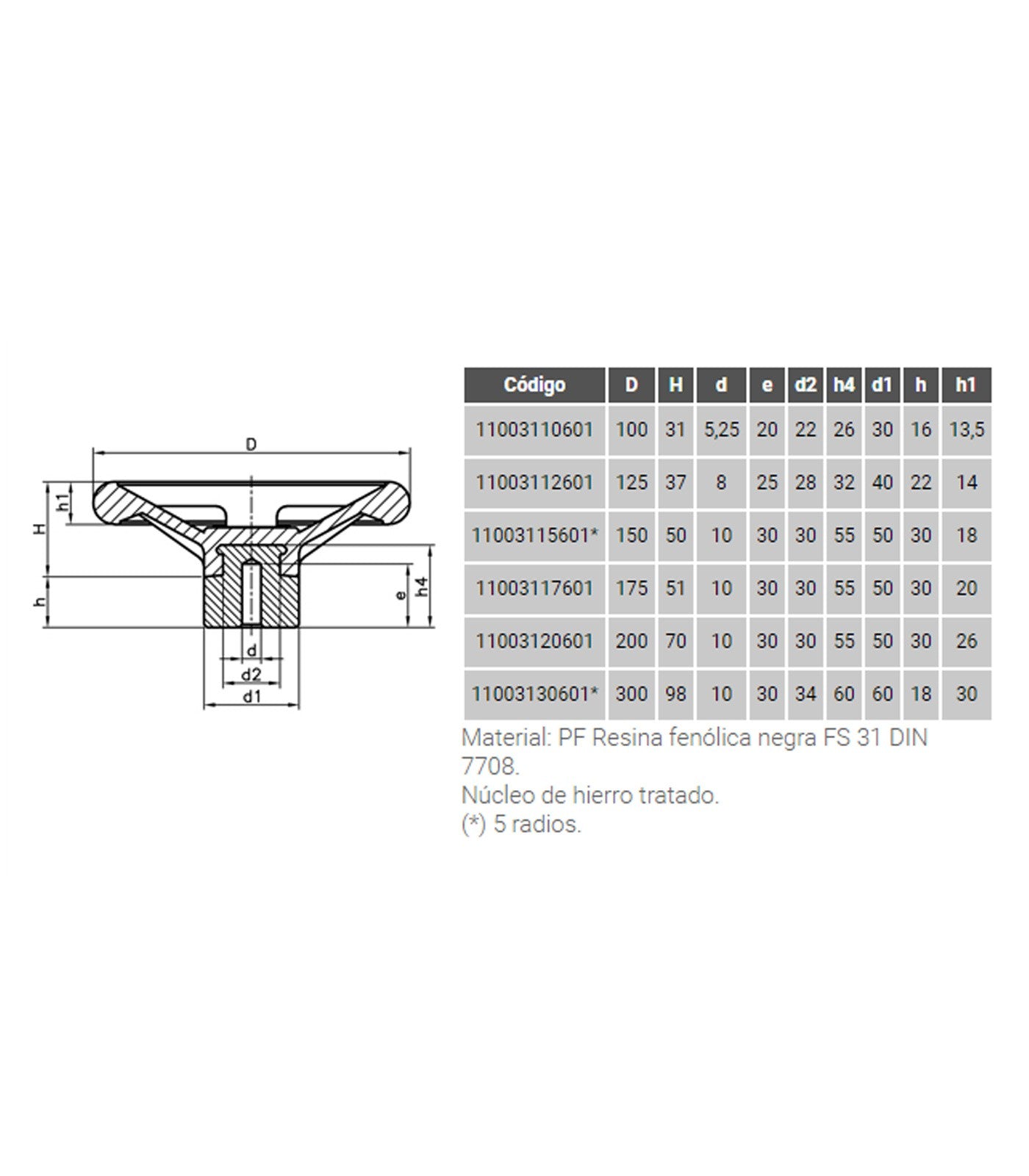 VOLANTE BAQUELITA 1131N REF.11003117601 D-175 (XX)