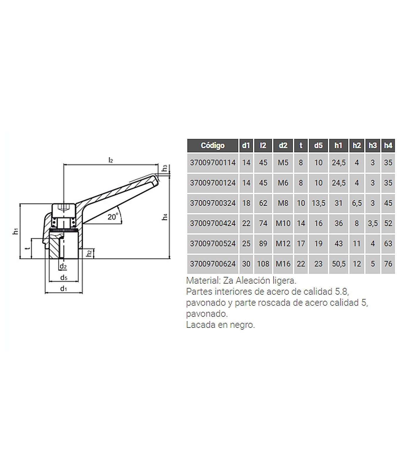 EMPUÑADURA GRADUABLE CIEGA REF. 379700324 M-8 (LX)