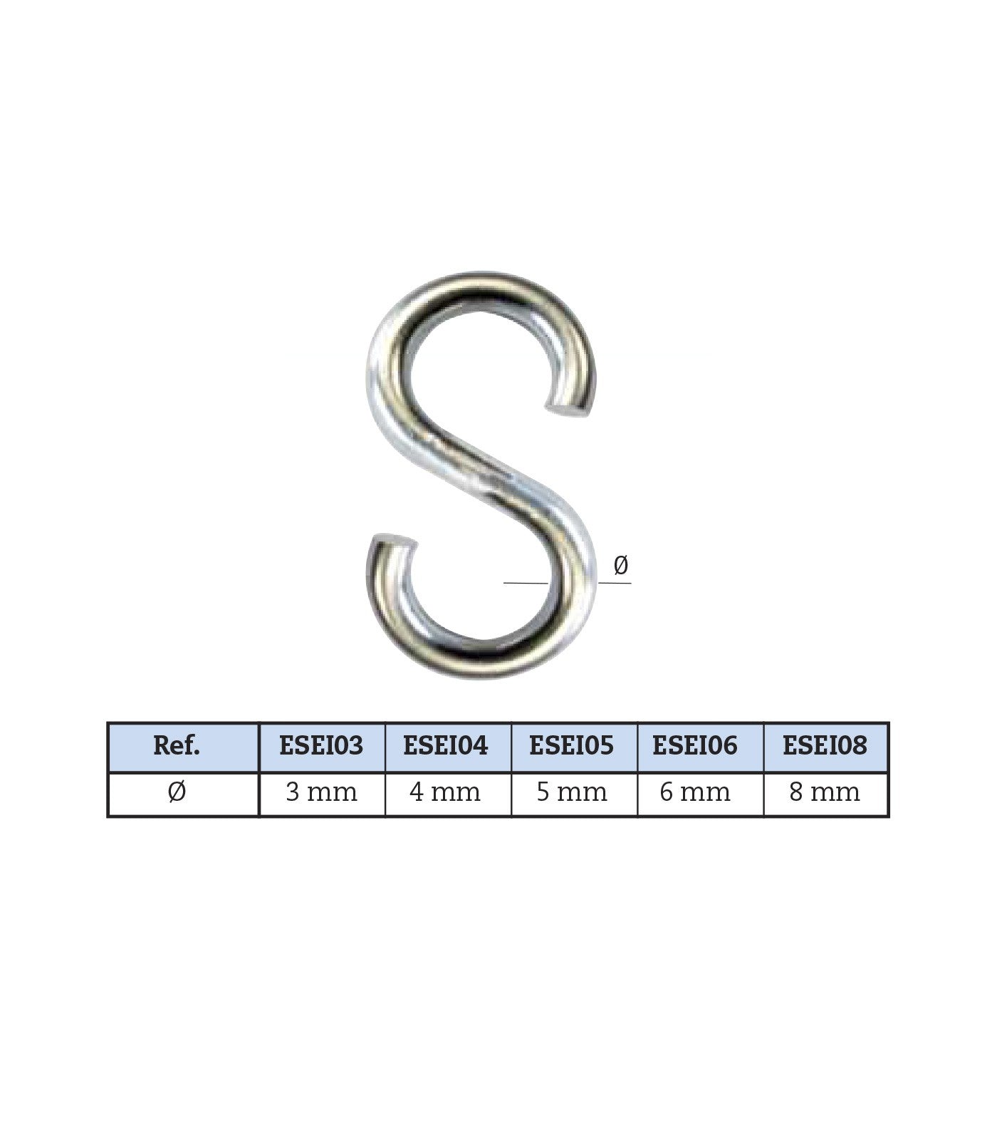 ESE acero inoxidable A-316 D-4mm ESEI04