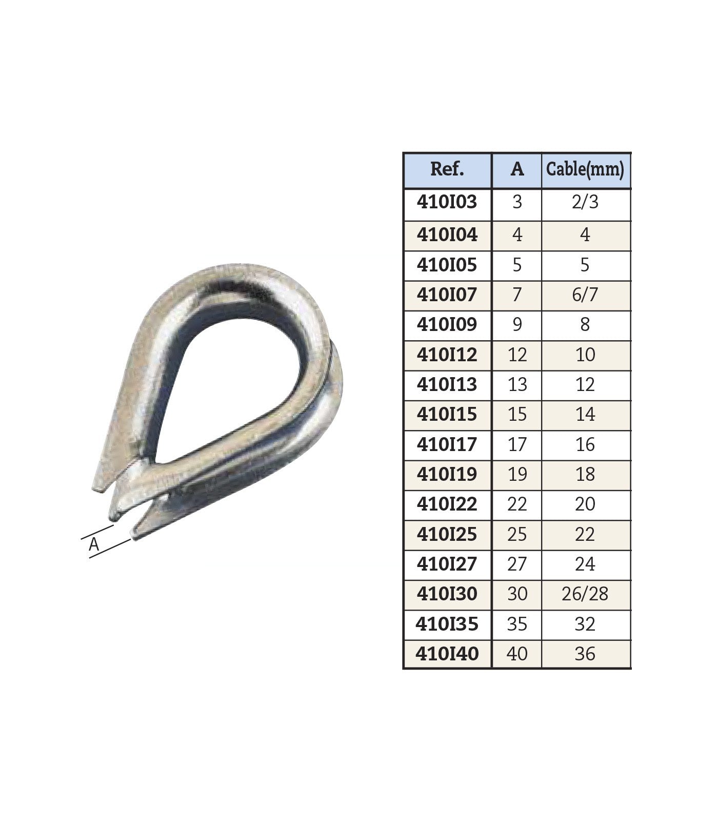 GUARDACABOS A-316 MOD.410I07 CABLE 6MM./7MM.