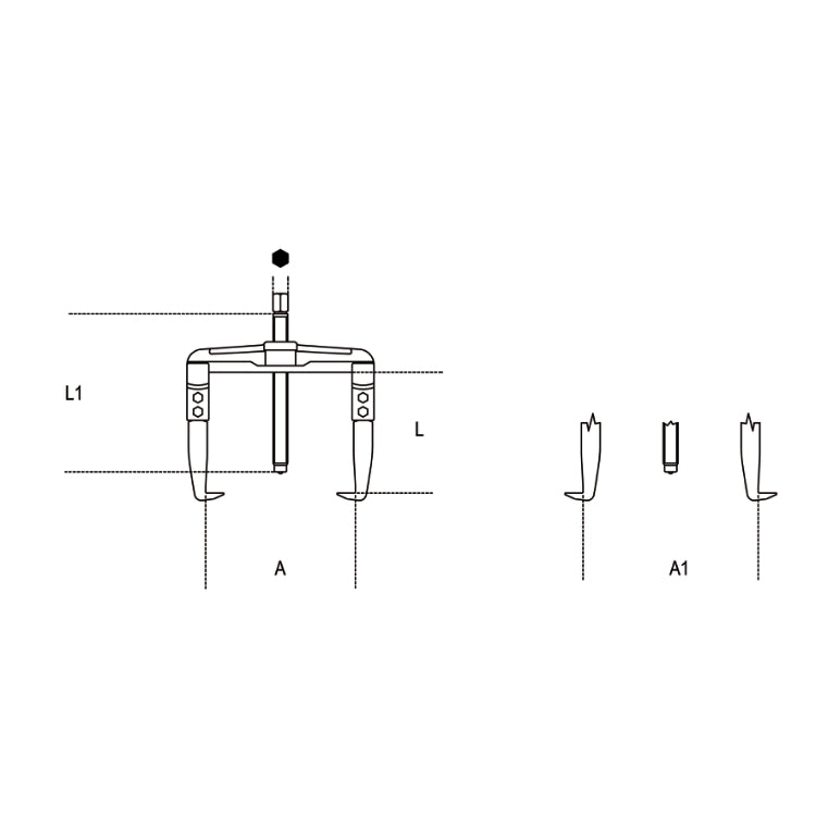 Extractor universal 2 patas Beta 1500/2 25-130 L-100MM