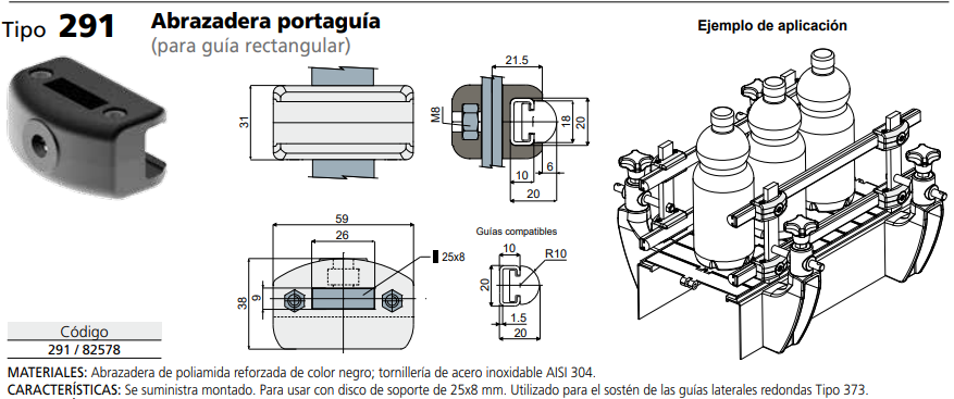 Abrazadera rectangular M8X25 C029182578