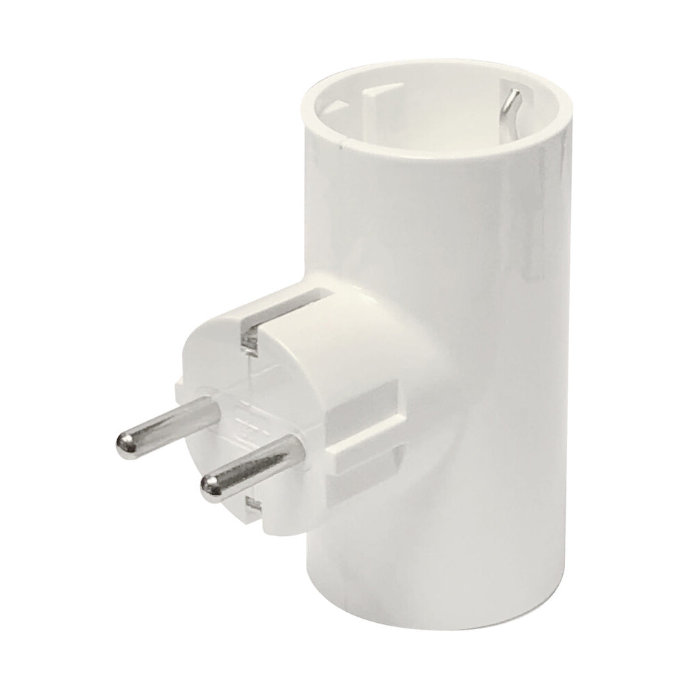 Adaptador de 2 tomas blanco con toma de tierra 16A 250V 36.057/P
