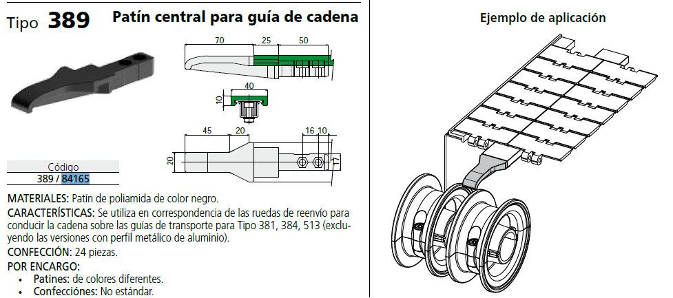 Patin Central Para Guia Cadena (145X40) C038984165