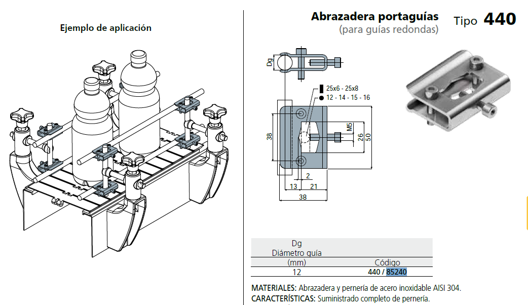 Brida Para Varilla D12 Redond Aisi304 C044085240