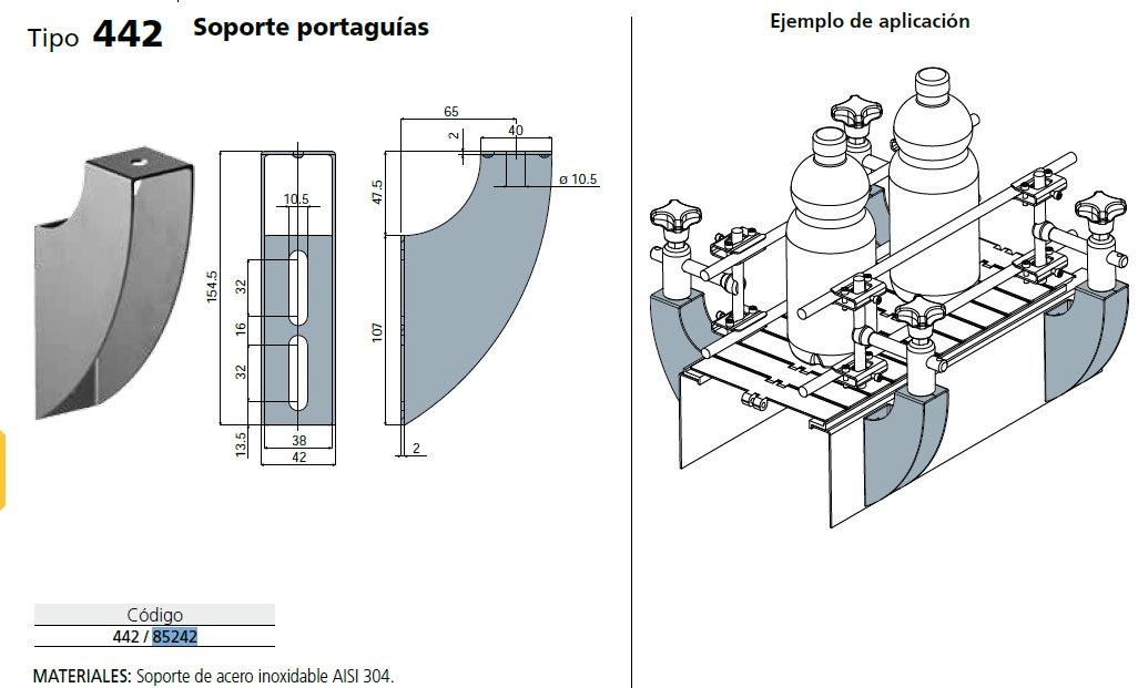 Soporte Aisi304 154,5MM 10,5 C044285242