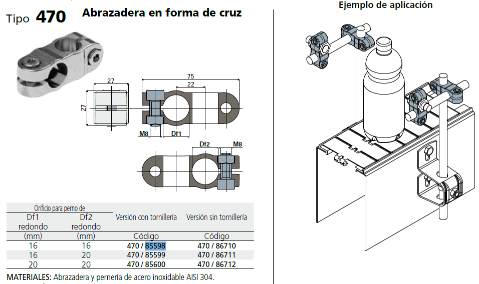 Cruceta A/Inox DF1(16) DF2(16) C047085598