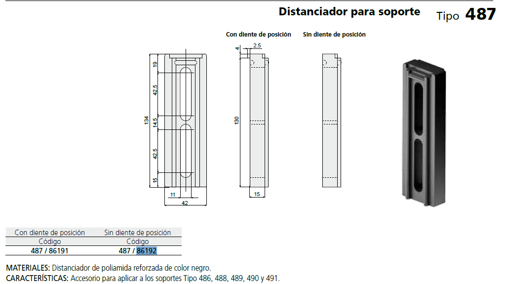 Distanciador Soporte Barandilla 134x42 C048786192