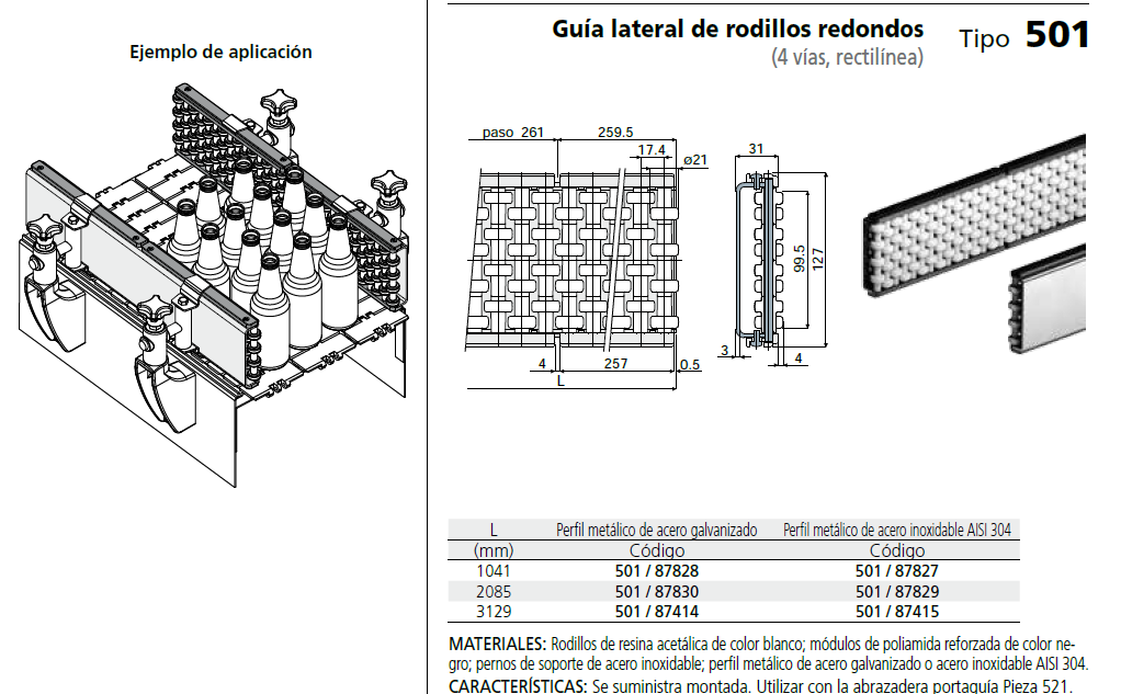 Pista Rodillos (4VIAS) A-127 L-1041 C050187827