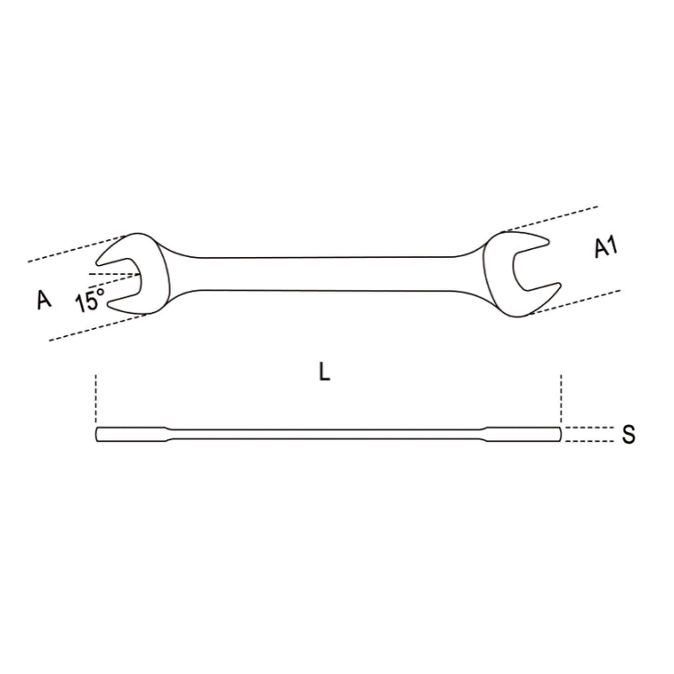 Llave fija de dos bocas abiertas Beta 55 14x15mm