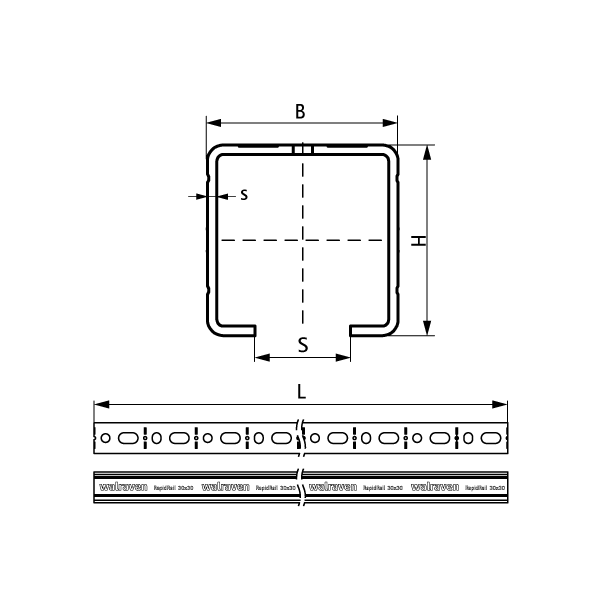 Carril de fijación BIS RAPIDRAIL® pregalvanizado 27x18 2m