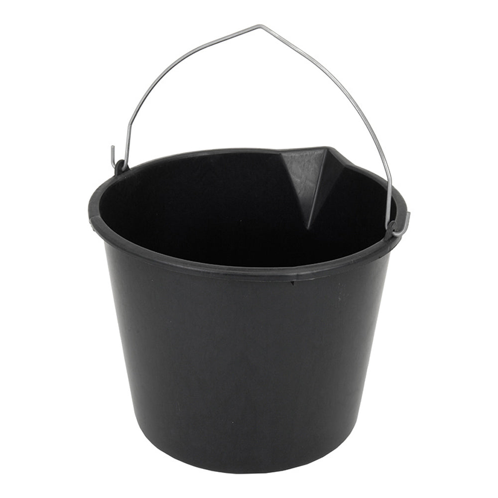Cubo con asa de plástico negro 12L 77119