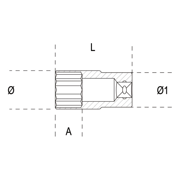 Llave de vaso hexagonal larga Beta 920AL 22mm 1/2"