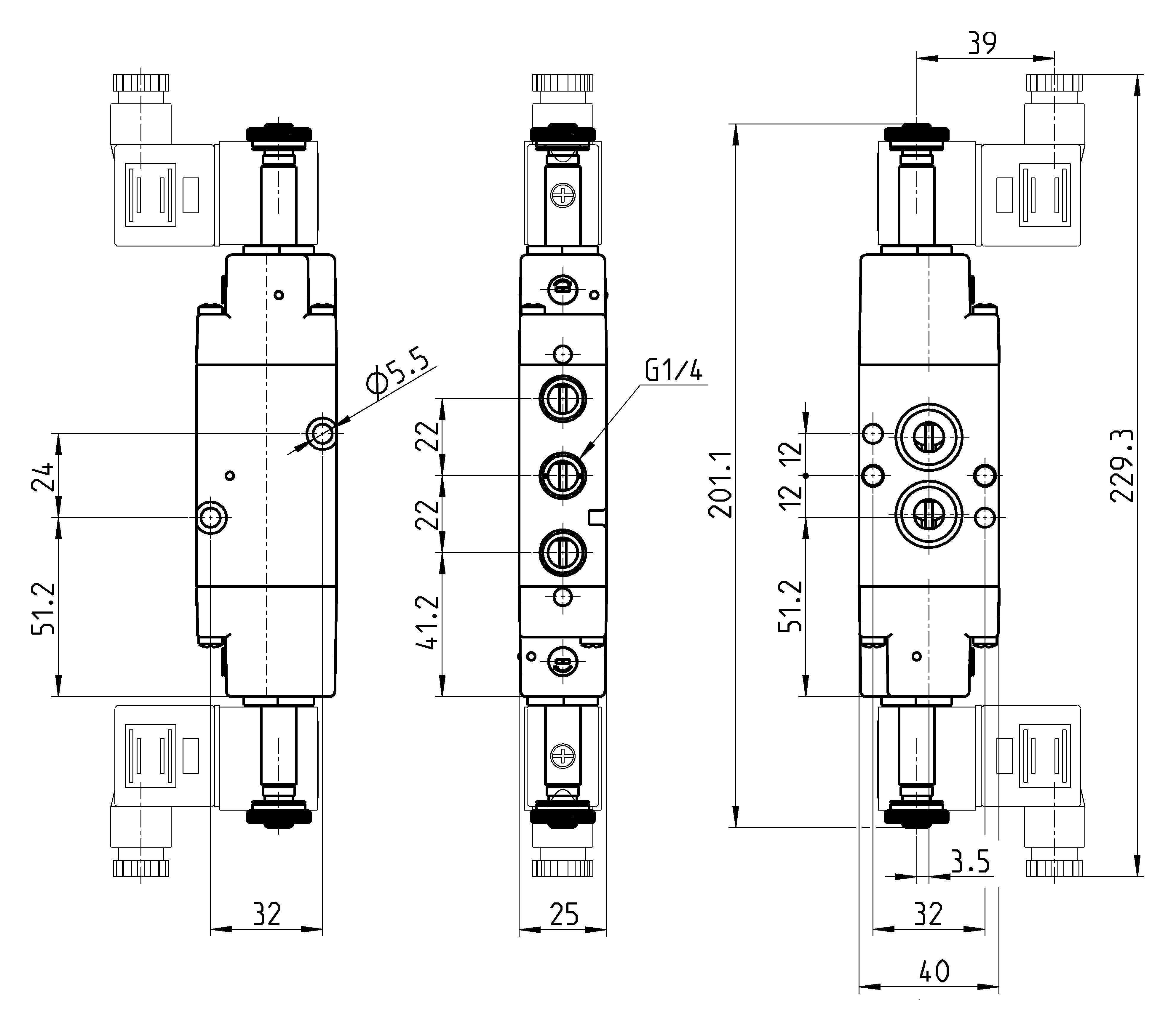 Electroválvula biestable Namur 5/2 Camozzi 1/4" Serie NA