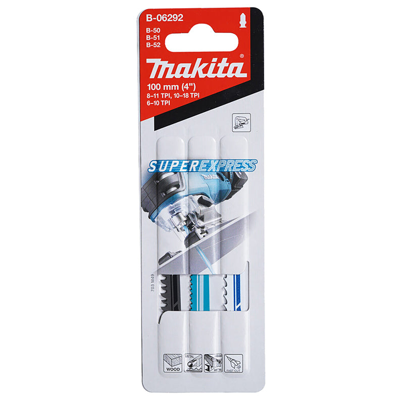 Pack de 3 hojas de sierra de calar Makita S-EXPRES B-06292