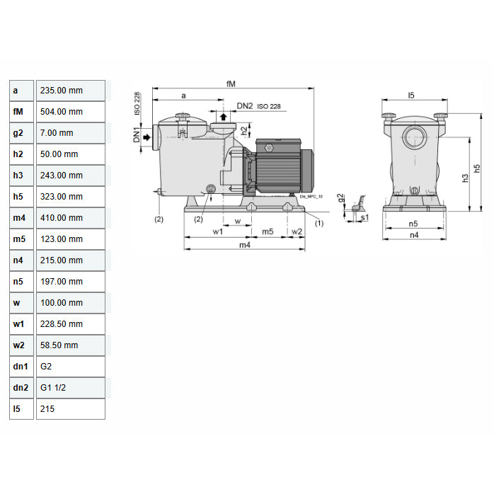 Bomba centrífuga autoaspirante para piscinas | Calpeda MPCM 11 | 0,5CV 2P 230V