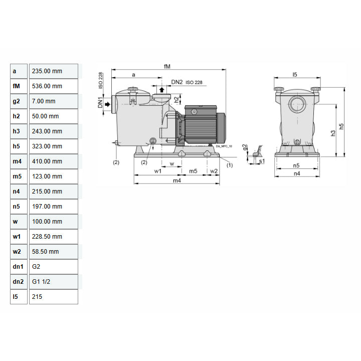 Bomba centrífuga autoaspirante para piscinas | Calpeda MPCM 21/A | 0,75CV 2P 230V