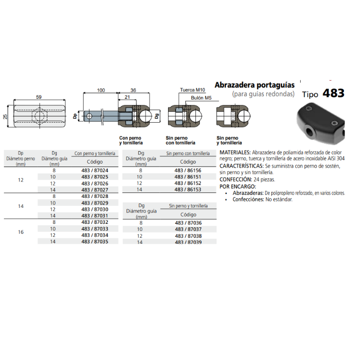 Brida Simple Para Varilla D-14 C048386153