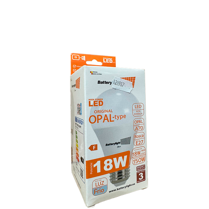 Bombilla Opal A70 E27 18W 1800Lm